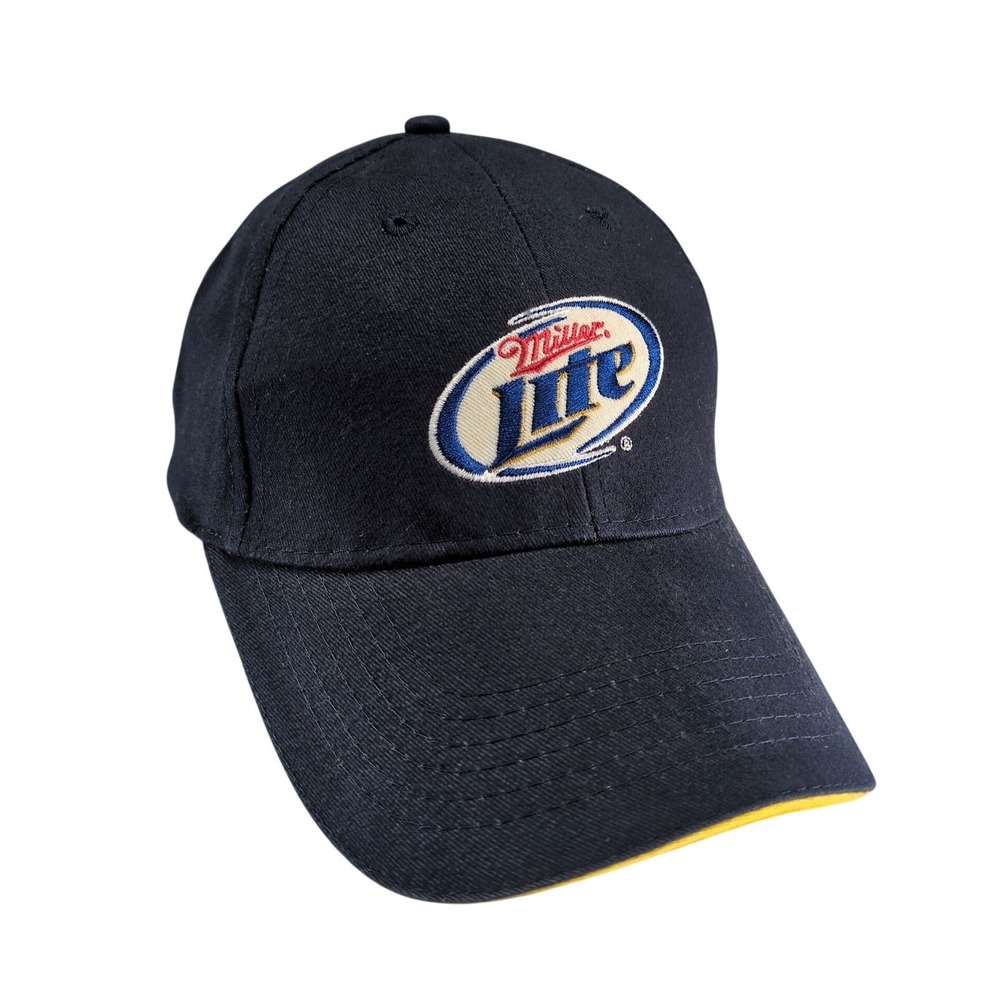 Miller Lite Baseball Cap Hat Navy Blue Embroidered Beer Logo Acme‎ Adjustable